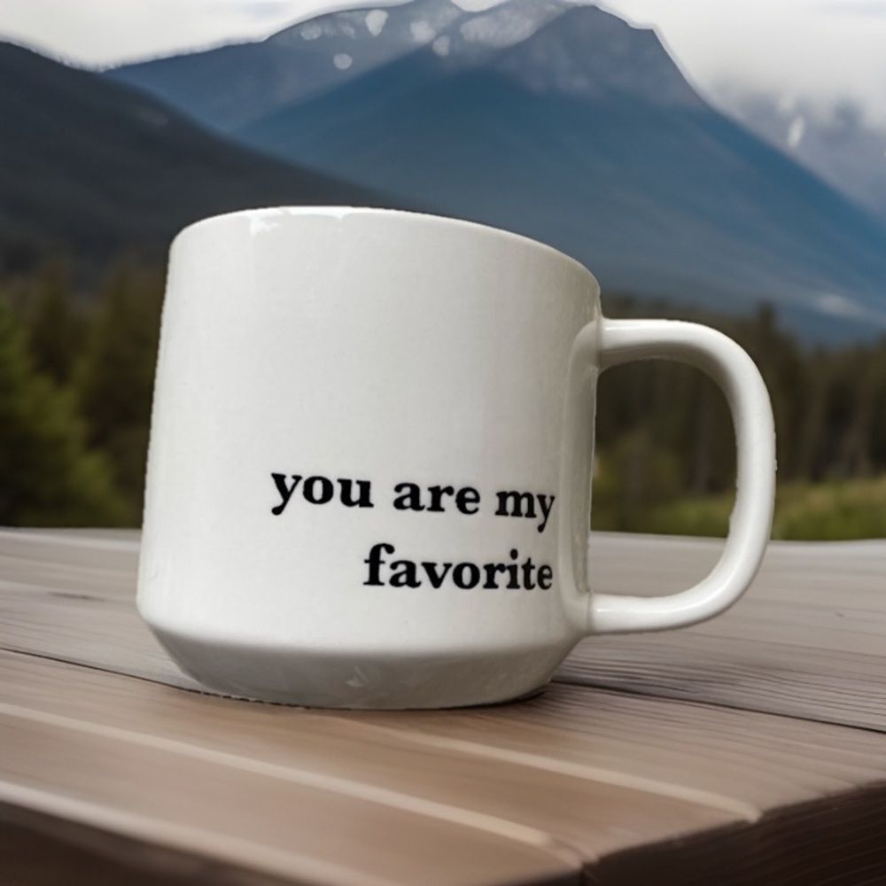 Threshold (you are My Favorite) Ceramic Coffee Cup with Black Words Embossed